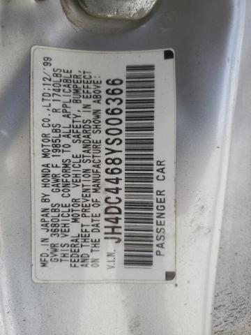 JH4DC4357XS014157 - 1999 ACURA INTEGRA LS BLACK photo 12