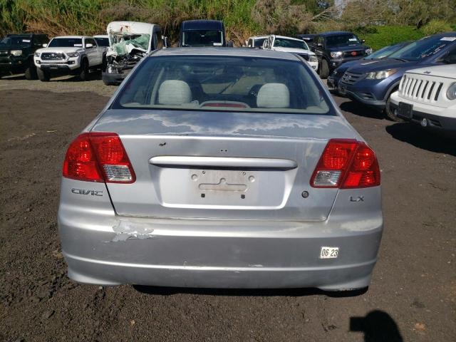 2HGES16515H599908 - 2005 HONDA CIVIC LX SILVER photo 6