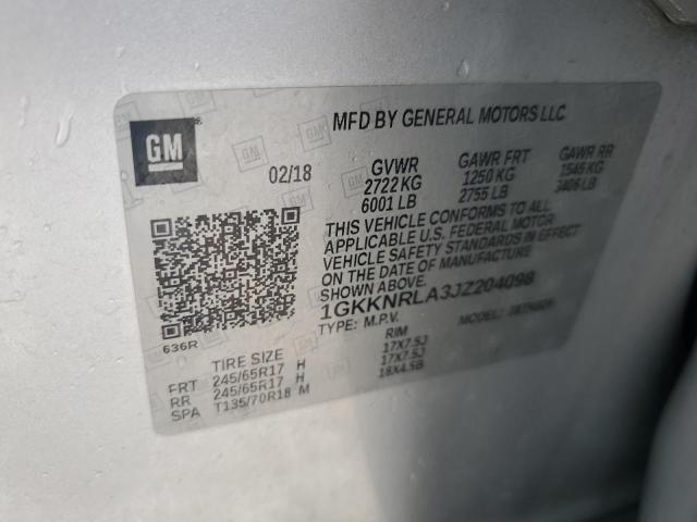 1GKKNRLA3JZ204098 - 2018 GMC ACADIA SLE Silber Foto 13