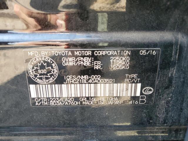 JTHCZ1BL4GA003521 - 2016 LEXUS GS 350 BLACK photo 13