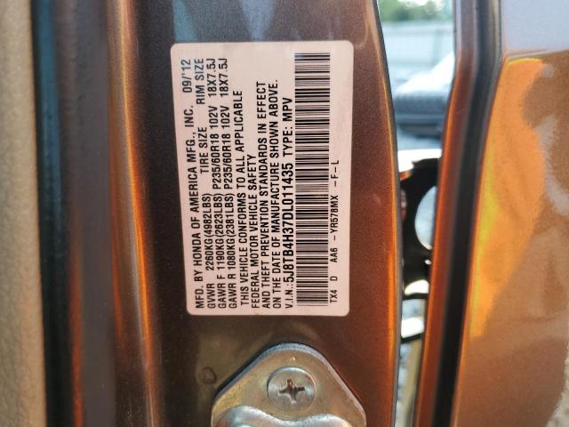 5J8TB4H37DL011435 - 2013 ACURA RDX BROWN photo 12