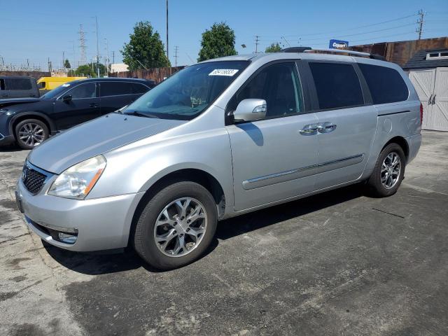 KNDMH4C77E6535678 - 2014 KIA SEDONA EX SILVER photo 1