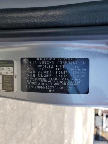 KNDMH4C77E6535678 - 2014 KIA SEDONA EX SILVER photo 13