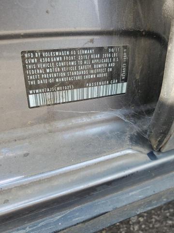 WVWHV7AJ3CW010253 - 2012 VOLKSWAGEN GTI 灰色 照片 12