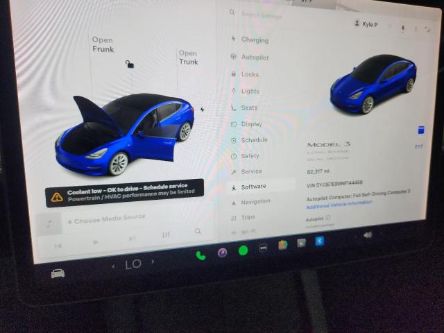 5YJ3E1EB9NF144458 - 2022 TESLA MODEL 3 Կապույտ լուսանկար 9