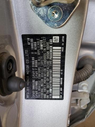 JHMFC1F70JX017187 - 2018 HONDA CIVIC EXL Boz foto 12