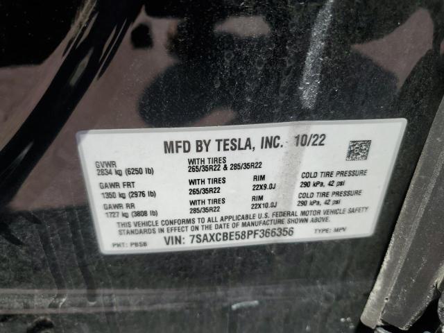 7SAXCBE58PF366356 - 2023 TESLA MODEL X BLACK photo 13