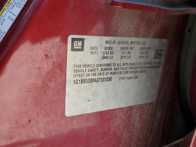 1G1BE5SM4J7131330 - 2018 CHEVROLET CRUZE LT RED photo 12