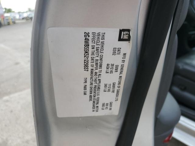 2G4WB55K521229837 - 2002 BUICK REGAL LS 银色 照片 12