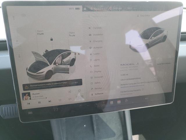 5YJ3E1EB6SF015590 - 2025 TESLA MODEL 3 Белый фото 9