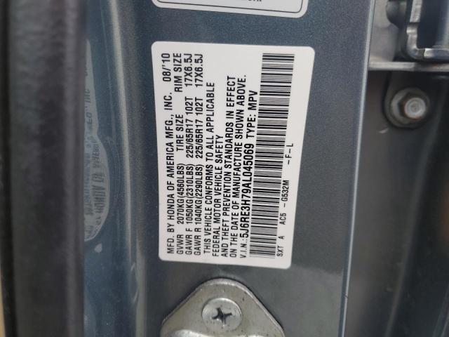 5J6RE3H79AL045069 - 2010 HONDA CR-V EXL BLUE photo 13