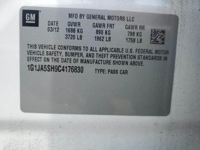 1G1JA5SH9C4176830 - 2012 CHEVROLET SONIC LS WHITE photo 13