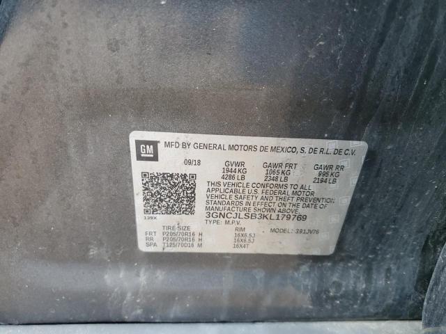 3GNCJLSB3KL179769 - 2019 CHEVROLET TRAX 1LT 灰色 照片 13