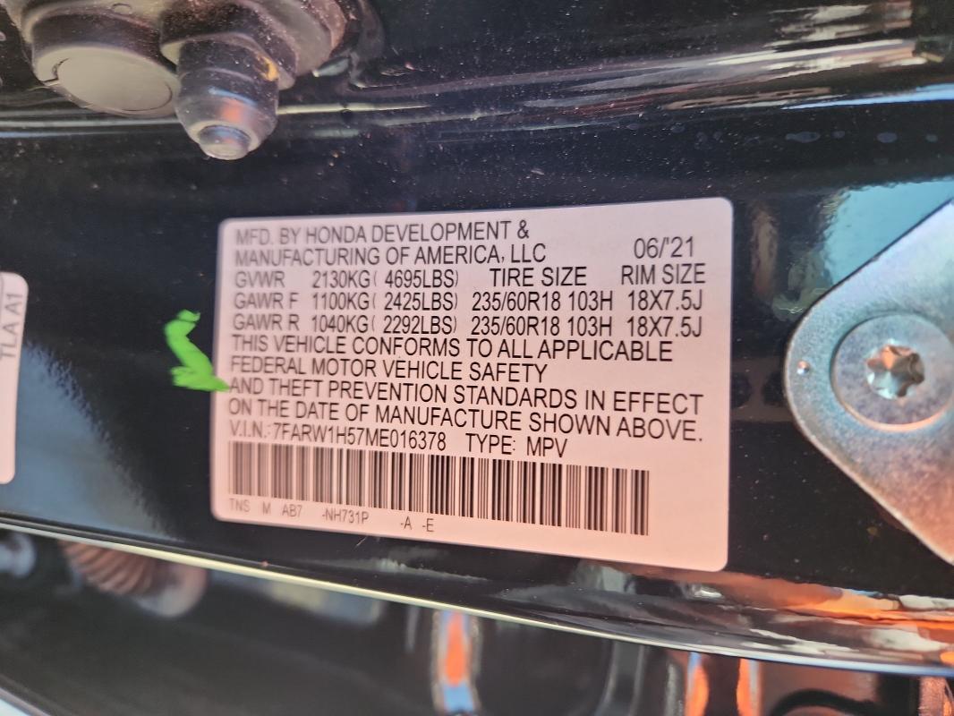 7FARW1H57ME016378 - 2021 HONDA CR-V EX 黑色 照片 13