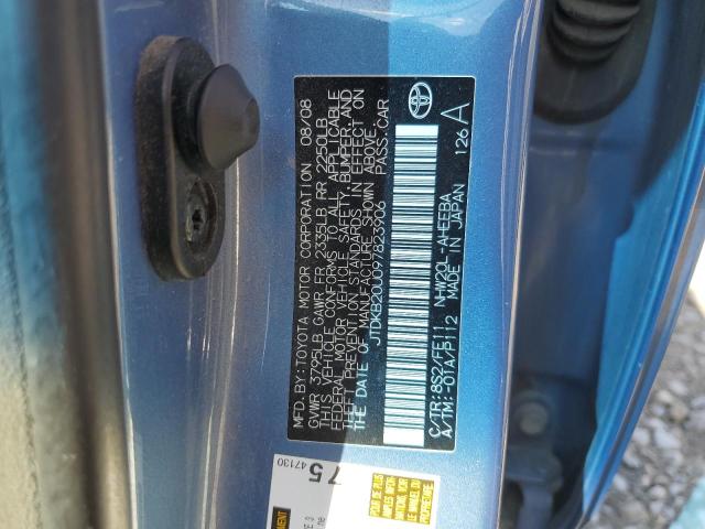 JTDKB20U097823906 - 2009 TOYOTA PRIUS BLUE photo 12