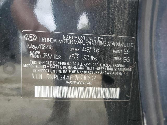 5NPE24AF1JH710832 - 2018 HYUNDAI SONATA SE BLACK photo 12