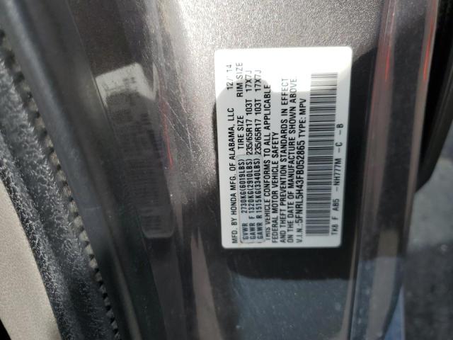 5FNRL5H43FB052865 - 2015 HONDA ODYSSEY EX GRAY photo 13