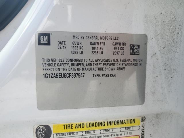 1G1ZA5EU6CF397947 - 2012 CHEVROLET MALIBU LS 白色 照片 12