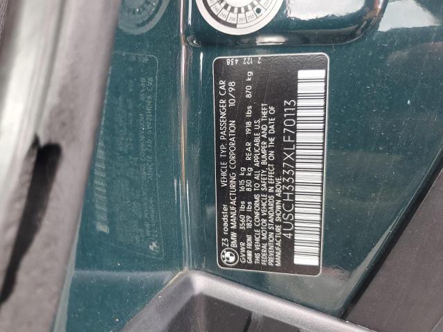 4USCH3337XLF70113 - 1999 BMW Z3 2.8 GREEN photo 12