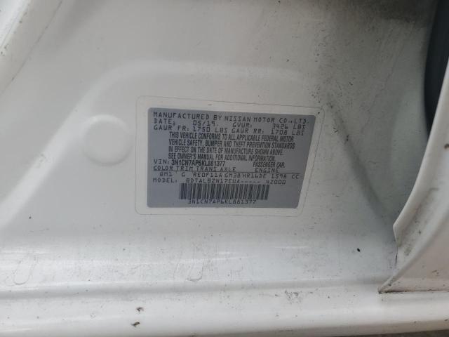 3N1CN7AP6KL881377 - 2019 NISSAN VERSA S თეთრი ფოტო 13