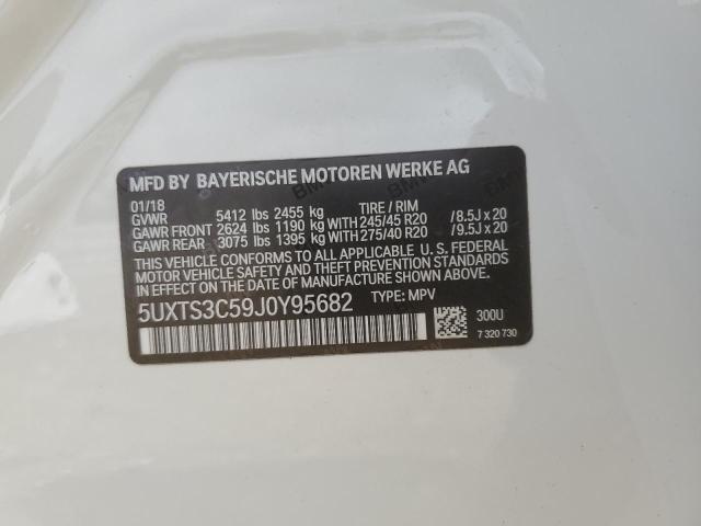 5UXTS3C59J0Y95682 - 2018 BMW X3 XDRIVEM40I Белый фото 14