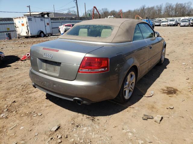 WAUAF48H78K001759 - 2008 AUDI A4 2.0T CABRIOLET GRAY photo 4