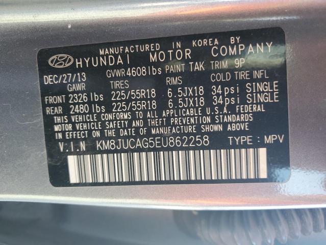 KM8JUCAG5EU862258 - 2014 HYUNDAI TUCSON GLS GRAY photo 13