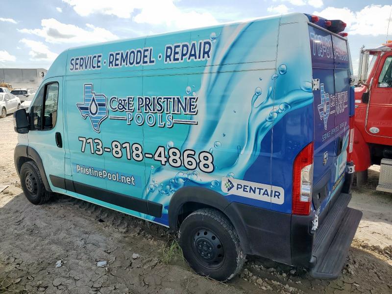 3C6LRVCG8NE118537 - 2022 RAM PROMASTER CARGO VAN 2500 HIGH Bleu photo 2