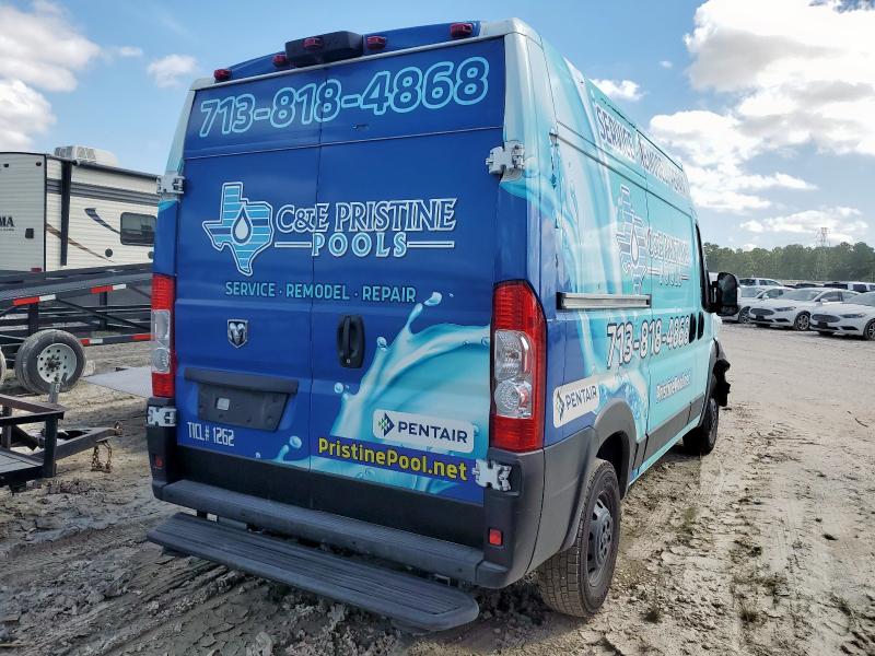 3C6LRVCG8NE118537 - 2022 RAM PROMASTER CARGO VAN 2500 HIGH Bleu photo 3