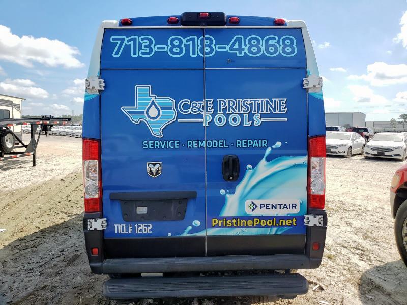 3C6LRVCG8NE118537 - 2022 RAM PROMASTER CARGO VAN 2500 HIGH Bleu photo 6