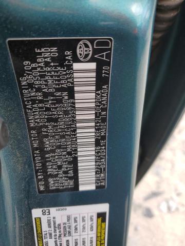 2T1BU4EE1AC235779 - 2010 TOYOTA COROLLA BASE 绿色 照片 12