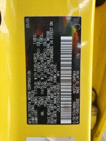 JTLKT324354018062 - 2005 TOYOTA SCION XB YELLOW photo 13