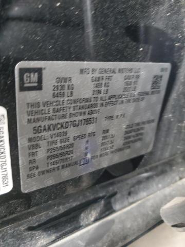 5GAKVCKD7GJ176531 - 2016 BUICK ENCLAVE BLACK photo 12