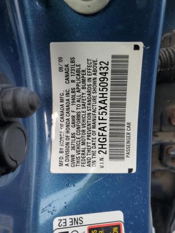 2HGFA1F5XAH509432 - 2010 HONDA CIVIC LX BLUE photo 13