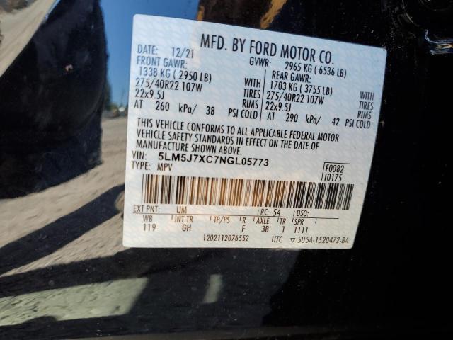 5LM5J7XC7NGL05773 - 2022 LINCOLN AVIATOR RESERVE BLACK photo 13