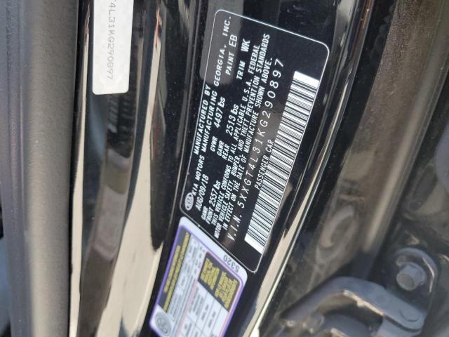 5XXGT4L31KG290897 - 2019 KIA OPTIMA LX Siyah fotoğraf 12