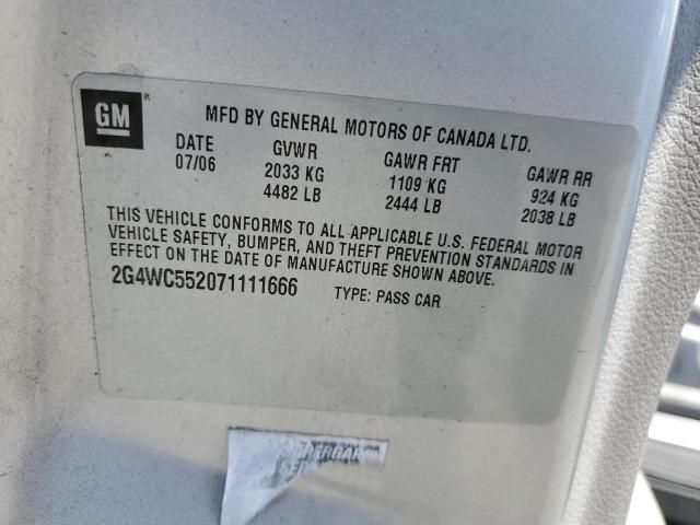 2G4WC552071111666 - 2007 BUICK LACROSSE CX Silber Foto 12