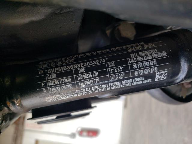 5VPMB36N3E3033274 - 2014 VICTORY MOTORCYCLES JUDGE BLACK photo 9