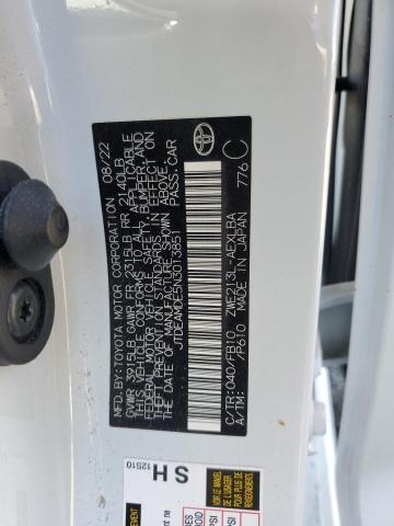 JTDEAMDE5N3013851 - 2022 TOYOTA COROLLA LE 白色 照片 20