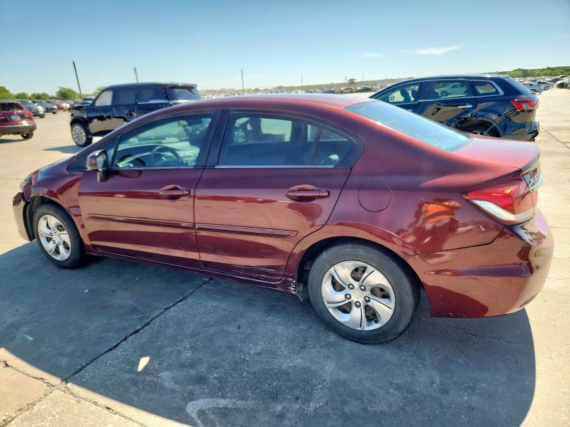 2HGFB2F58DH594309 - 2013 HONDA CIVIC LX BURGUNDY photo 2