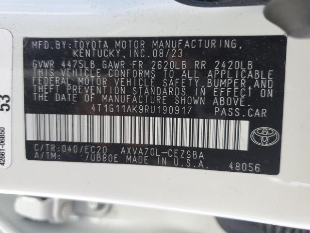 4T1G11AK9RU190917 - 2024 TOYOTA CAMRY SE NIGHT SHADE WHITE photo 13