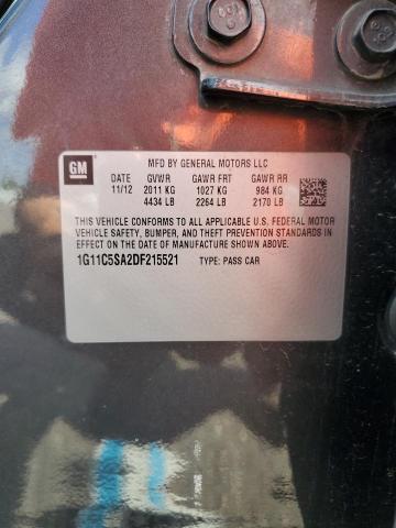 1G11C5SA2DF215521 - 2013 CHEVROLET MALIBU 1LT GRAY photo 12