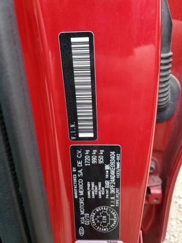 3KPF24AD4KE093404 - 2019 KIA FORTE FE RED photo 12