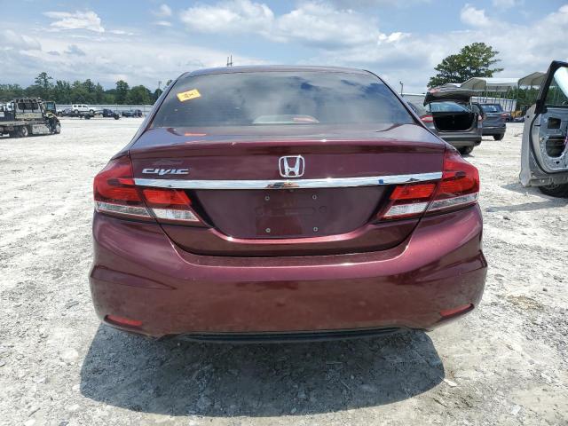 19XFB2F59EE001326 - 2014 HONDA CIVIC LX BURGUNDY photo 6