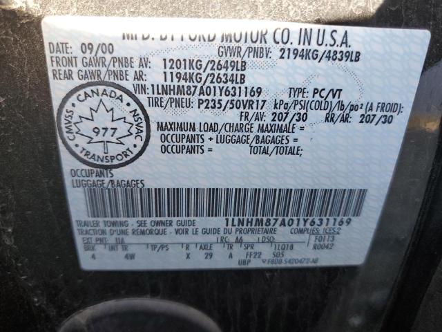 1LNHM87A01Y631169 - 2001 LINCOLN LS 黑色 照片 12