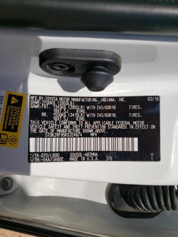 5TDKZRFH5KS324674 - 2019 TOYOTA HIGHLANDER SE WHITE photo 14