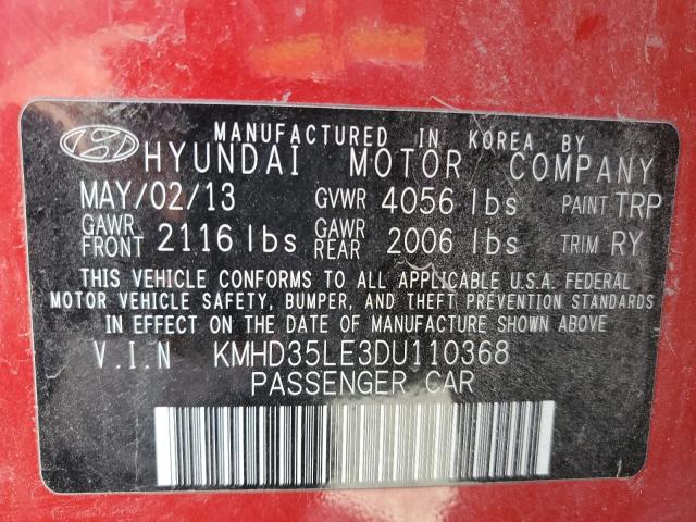 KMHD35LE3DU110368 - 2013 HYUNDAI ELANTRA GT RED photo 12