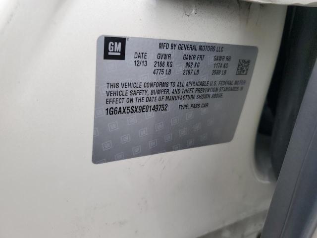 1G6AX5SX9E0149752 - 2014 CADILLAC CTS LUXURY COLLECTION WHITE photo 12