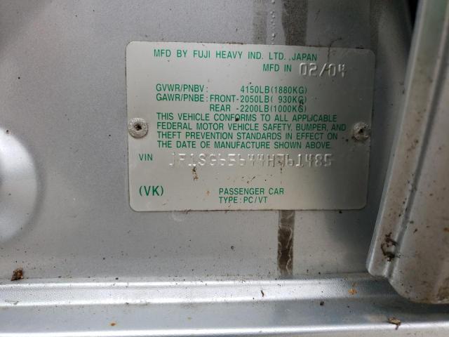 JF1SG65644H761485 - 2004 SUBARU FORESTER 2.5XS Серебристый фото 13