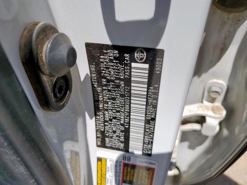 4T1BZ1FB6KU031712 - 2019 TOYOTA AVALON XLE Weiß Foto 12